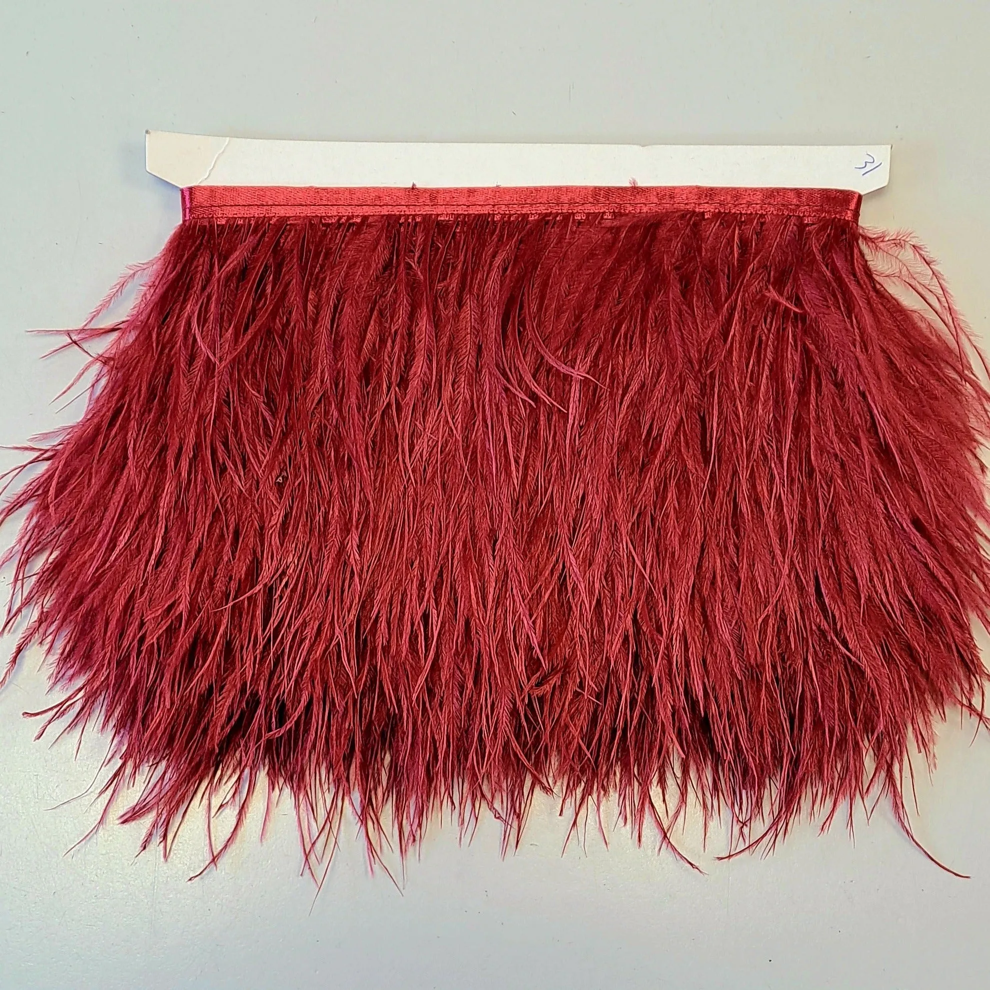 Ostrich Feather Trim - Garnet