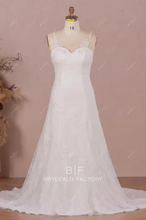 Plus Size Designer Lace Sleeveless Fit and Flare Elegant Wedding Dress