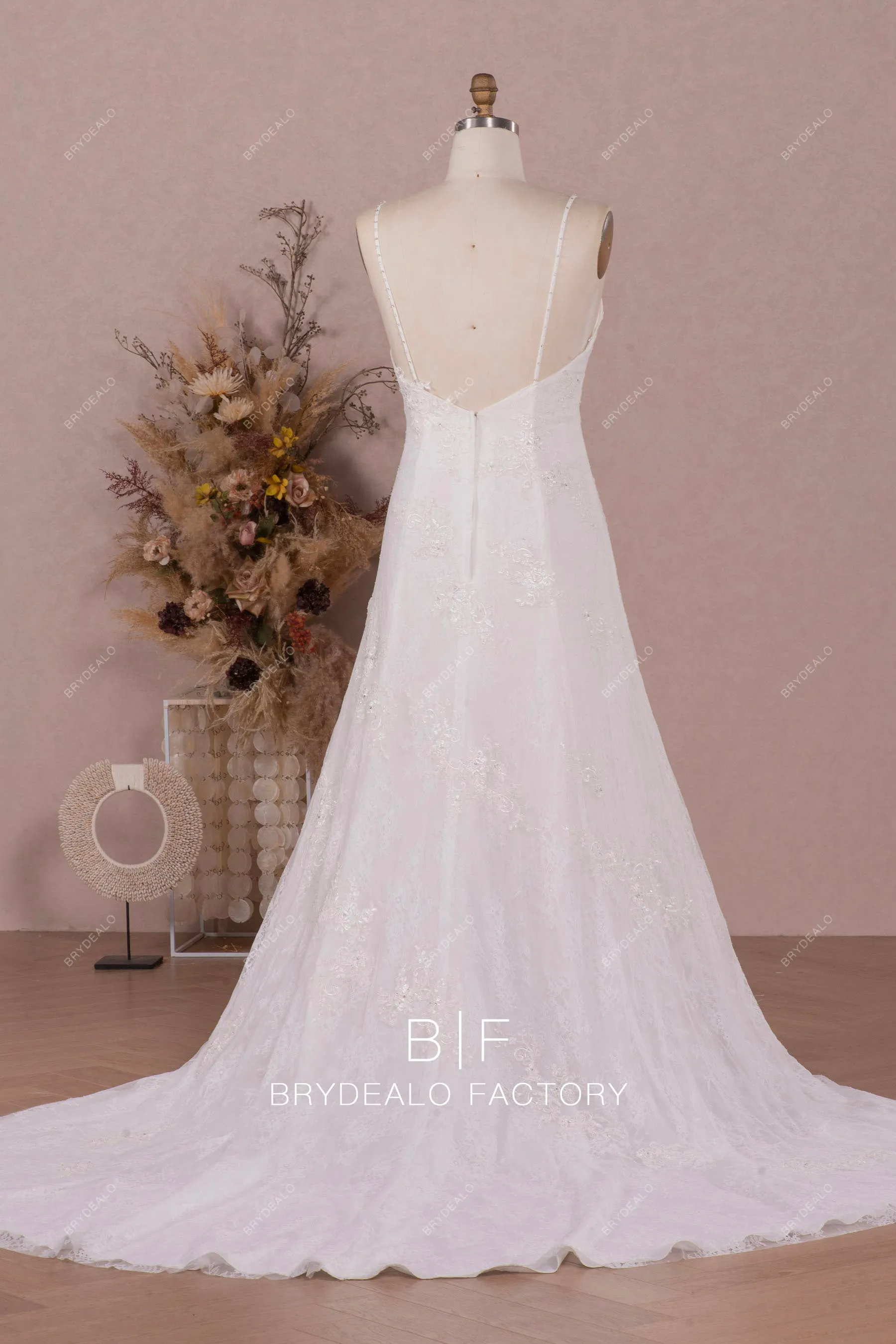 Plus Size Designer Lace Sleeveless Fit and Flare Elegant Wedding Dress