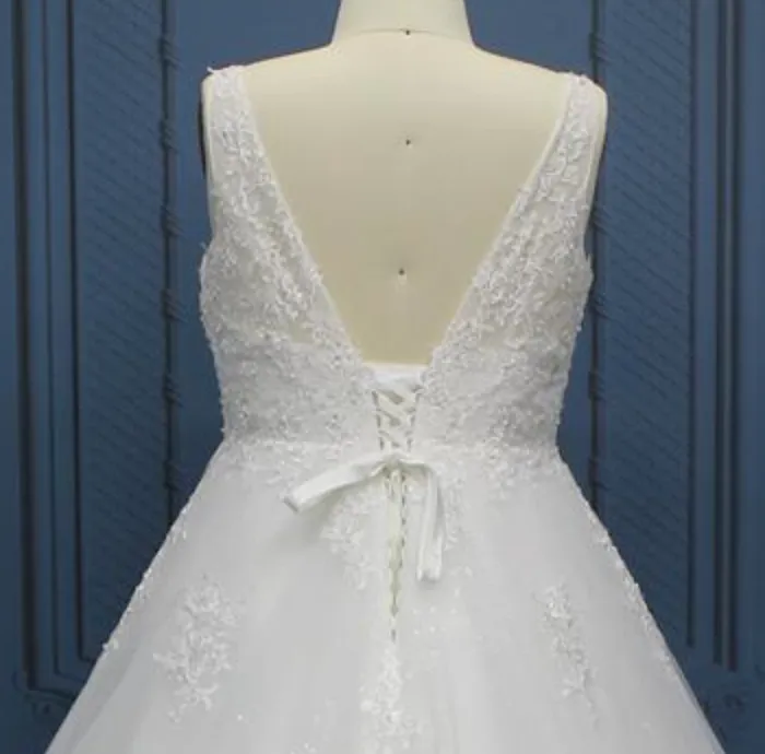 Plus Size Lace Beaded Bridal Gown