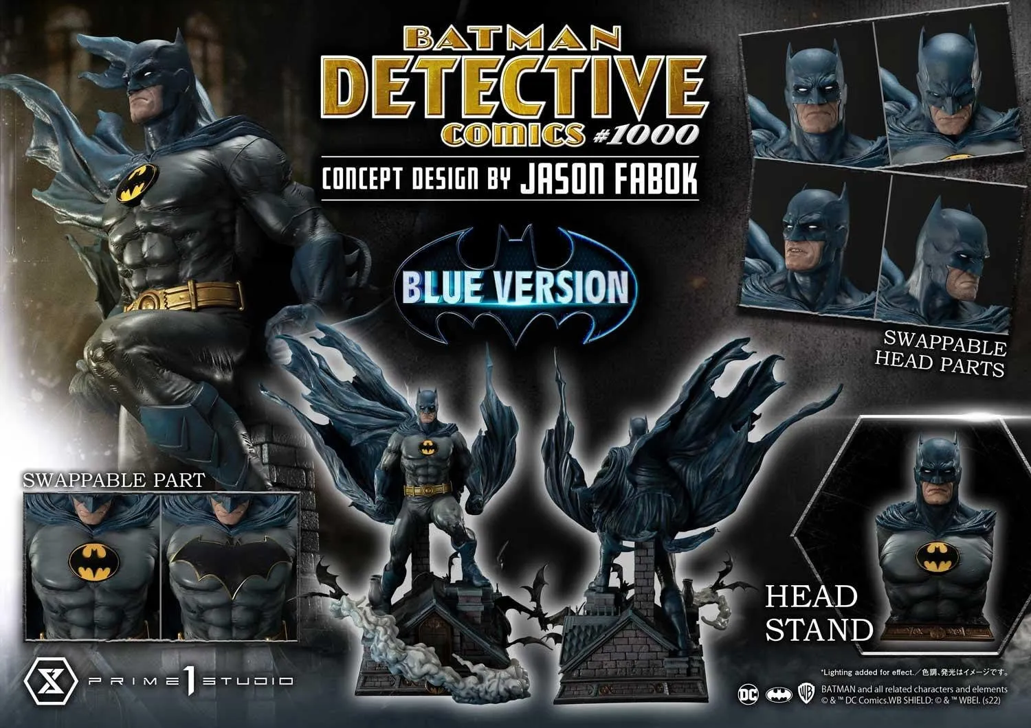 PRE-ORDER: Prime 1 Studio Museum Masterline Batman (Comics) Batman Detective Comics #1000 (Concept Design By Jason Fabok) Blue Version 1/3 Scale Statue