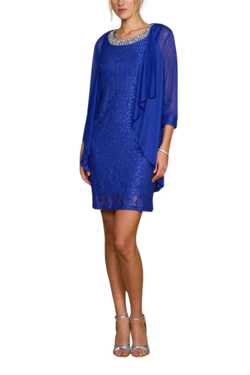 R&M Richards Embellished Lace Sheath Dress & Jacket