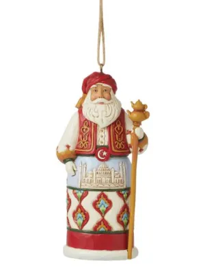 Santa Around World Turkey Ornament