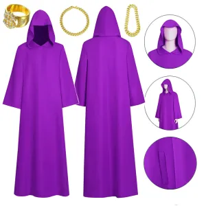 Shadow Wizard Money Gang Costume Robe with Hooded Purple Halloween Cloak BEcostume