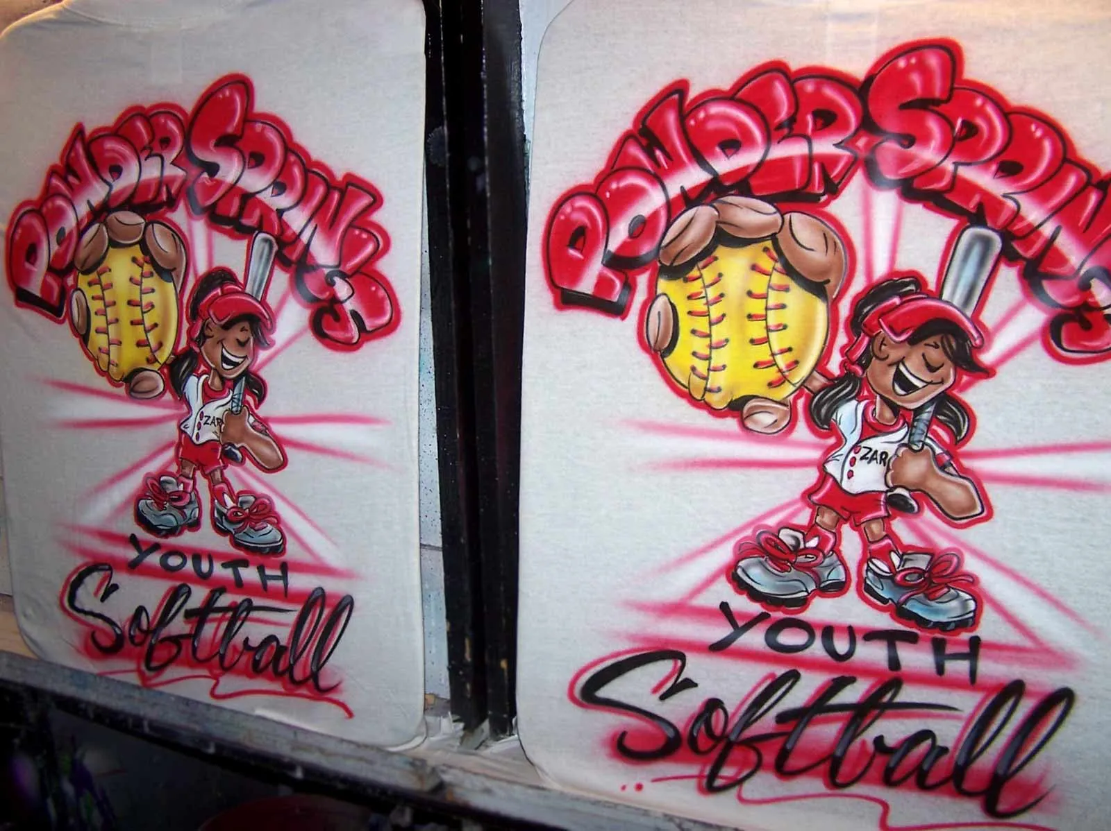 Softball Player Character Custom Airbrushed Team Shirt