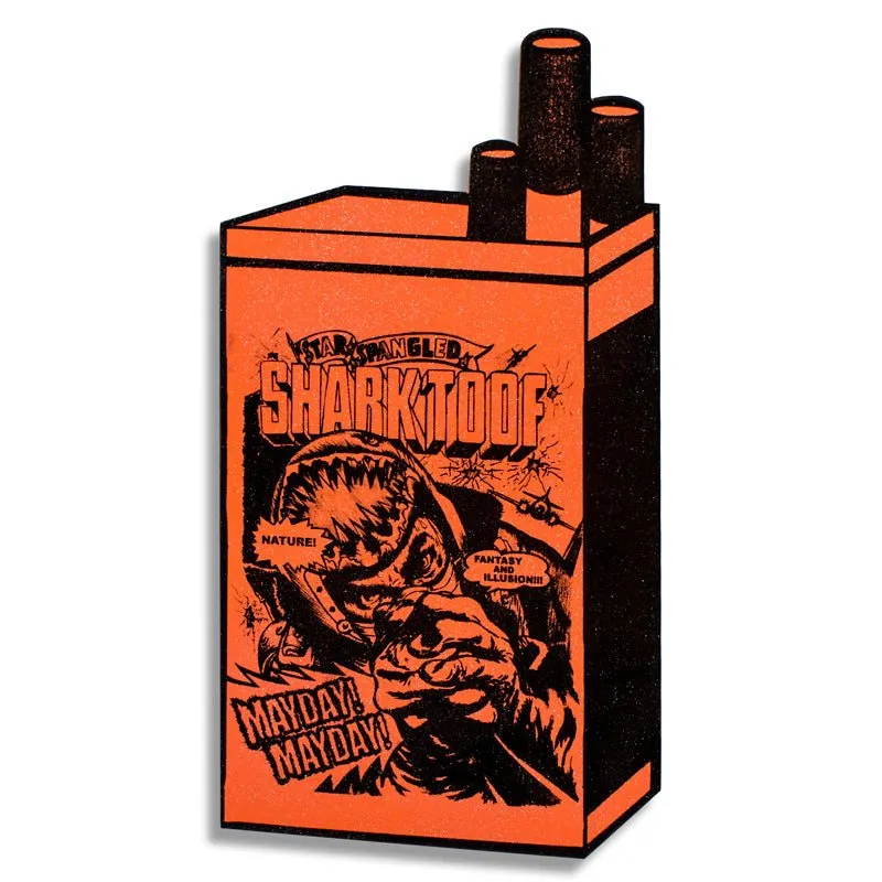 Star Spangled Shark Toof Orange HPM Wood Print by Shark Toof