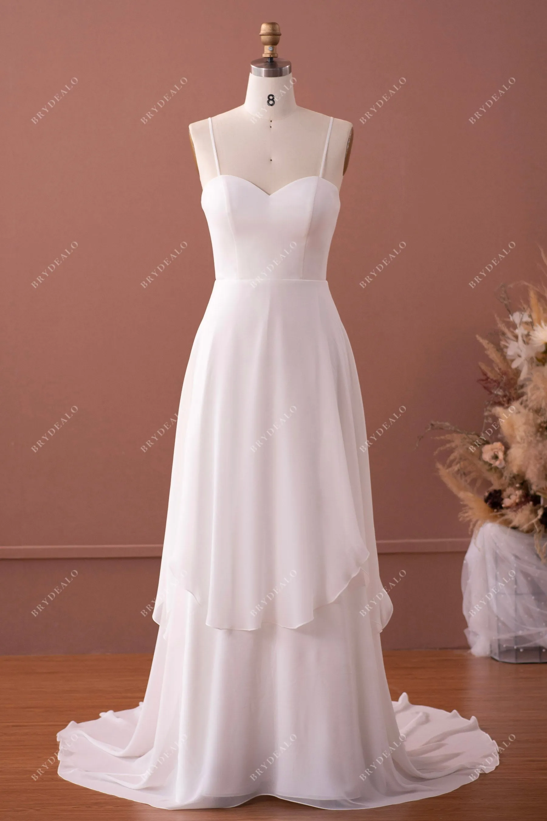 Sweetheart Chiffon Convertible A-line Wedding Dress with Bridal Jacket