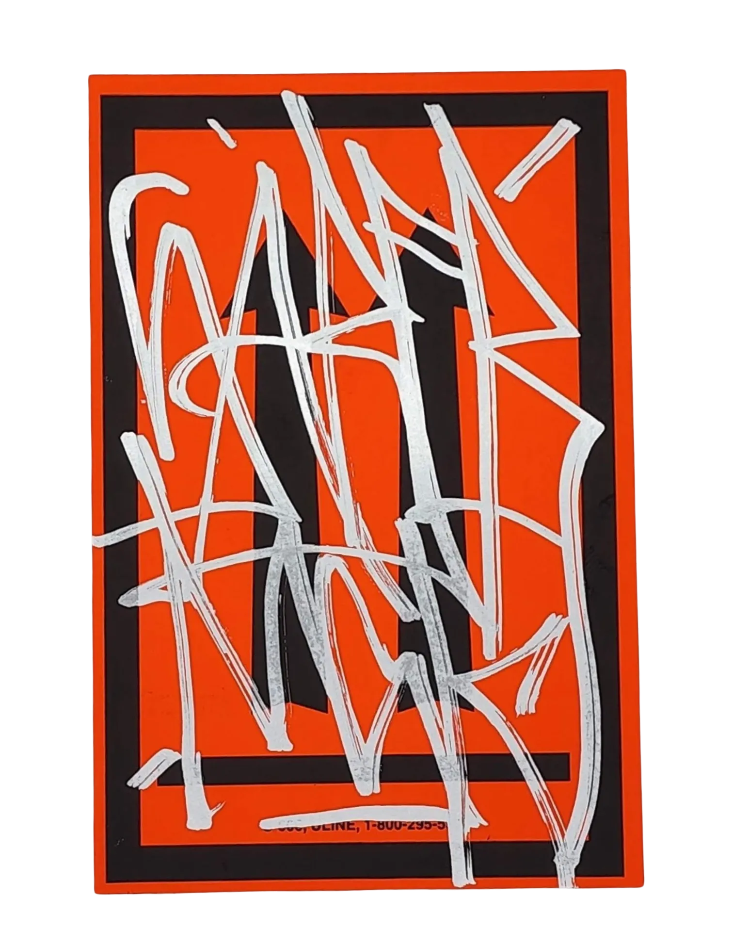 This Way Up Orange Slap-Up Label Sticker Original Tag Art by Saber