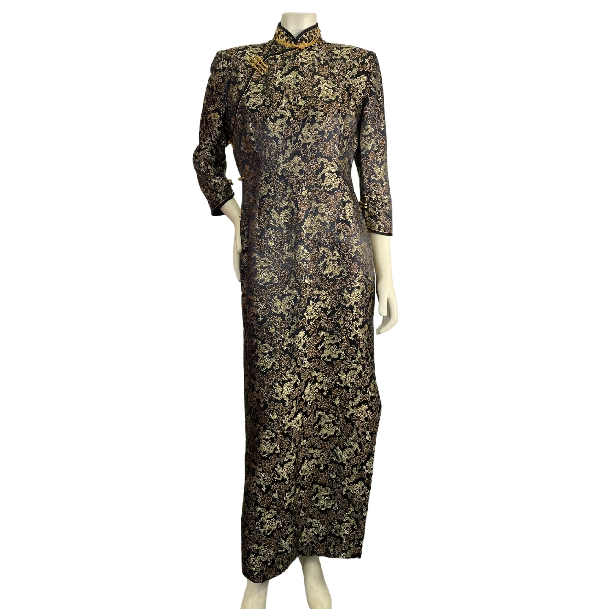 Vintage Gold Dragon Cheongsam