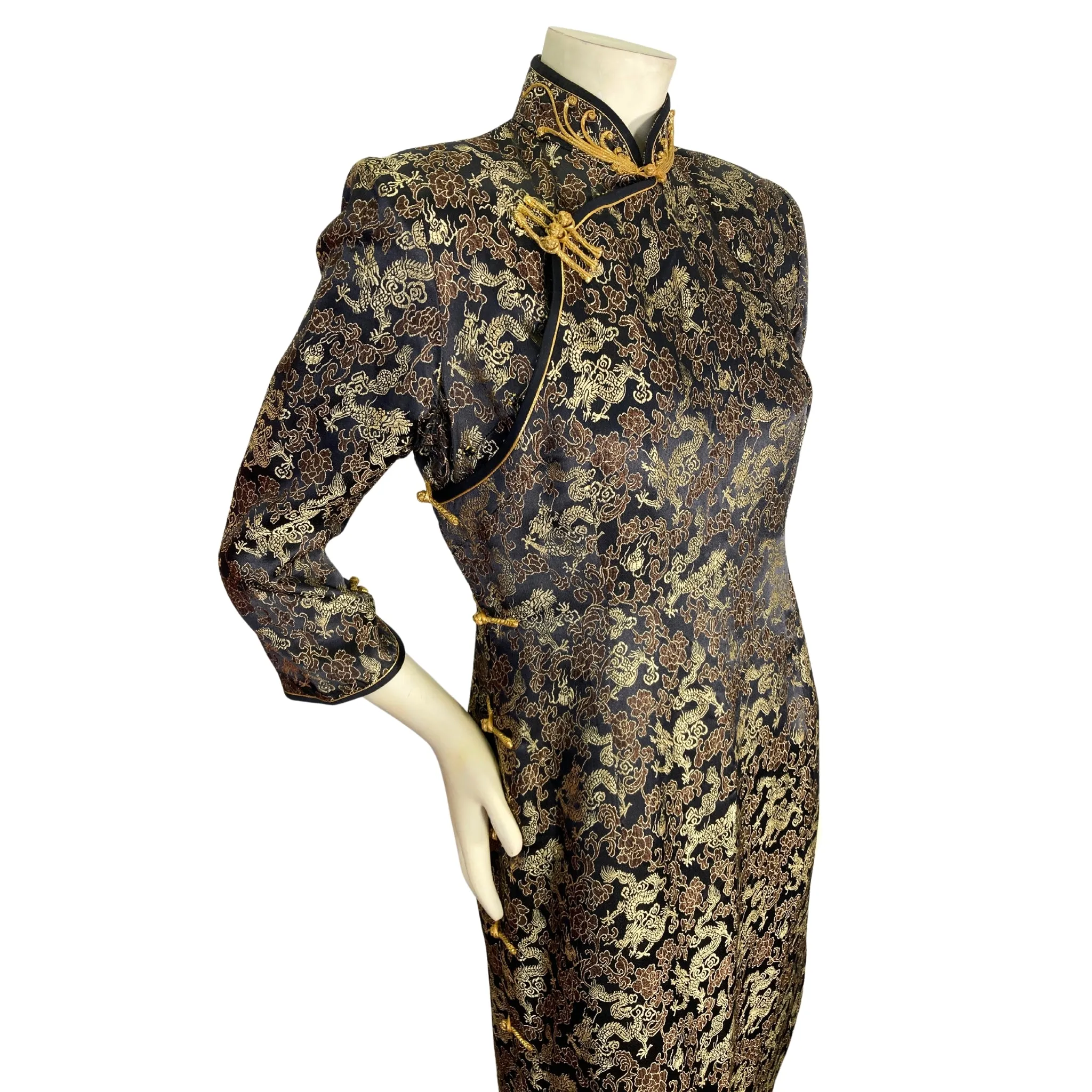 Vintage Gold Dragon Cheongsam