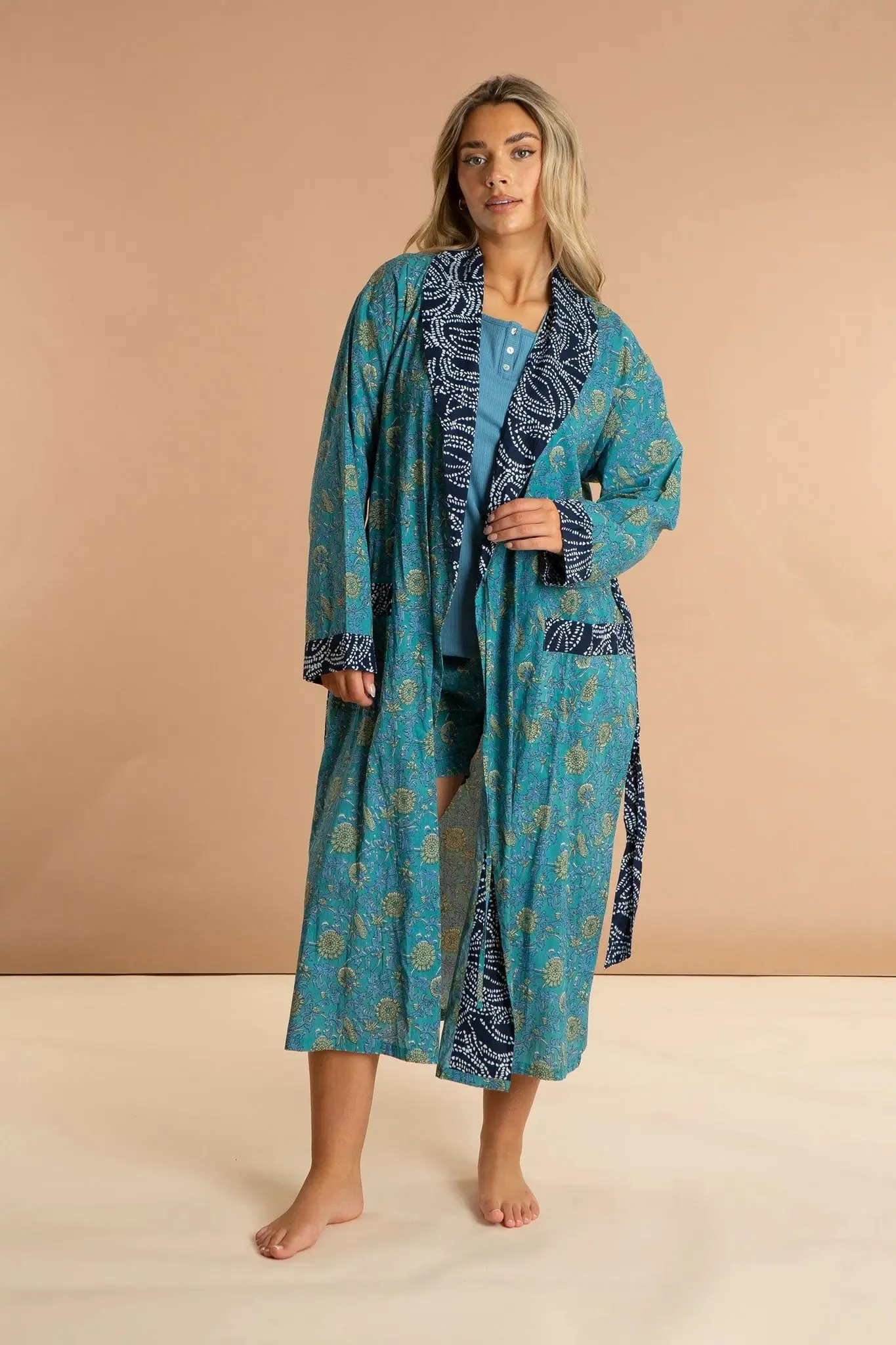 Waterlily Women's Floral Cotton Robe