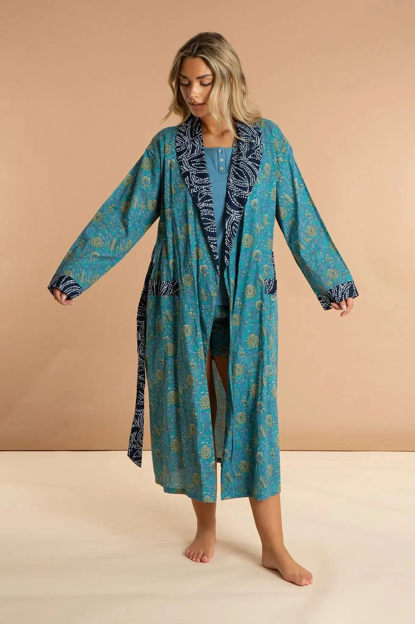 Waterlily Women's Floral Cotton Robe