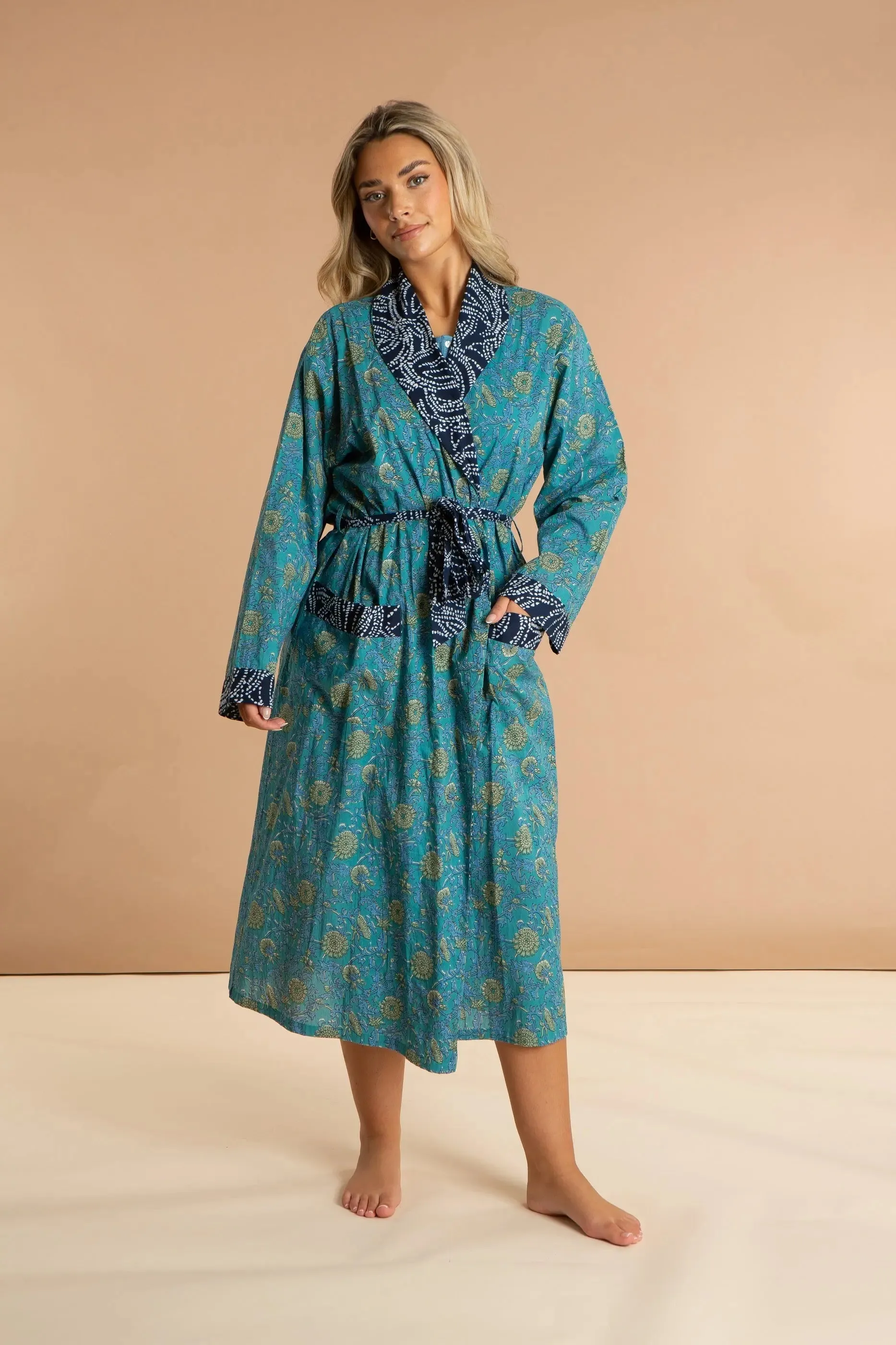 Waterlily Women's Floral Cotton Robe