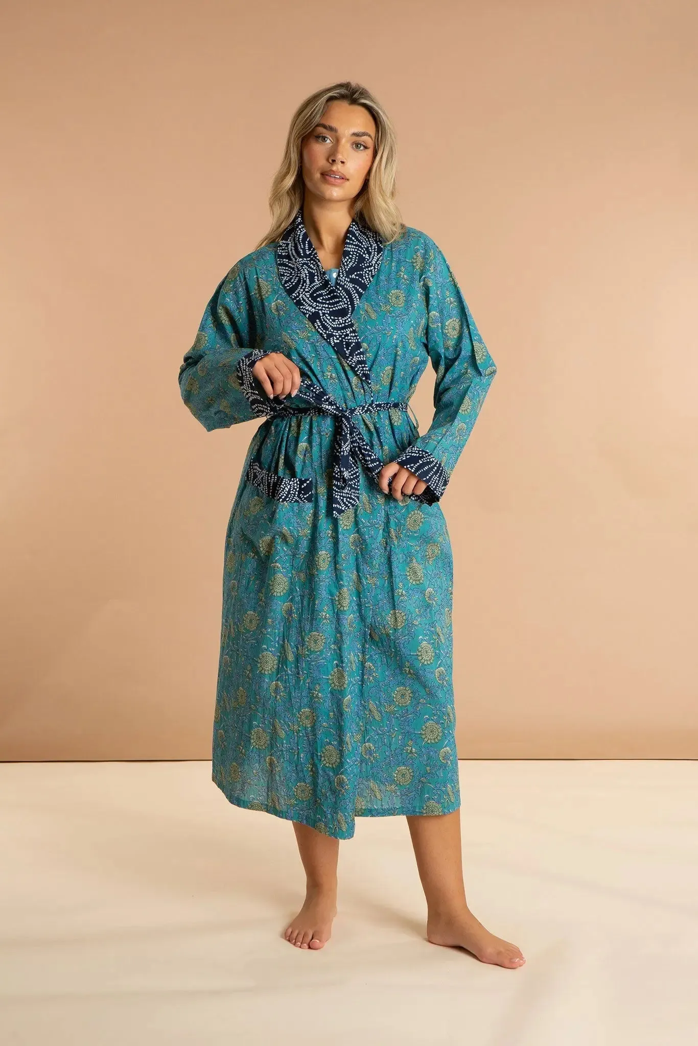 Waterlily Women's Floral Cotton Robe